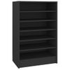 Mueble Zapatero De Madera Contrachapada Negro 60x35x92 Cm