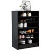 Mueble Zapatero De Madera Contrachapada Negro 60x35x92 Cm