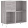 Mueble Discos Madera Contrachapada Gris Sonoma 84,5x38x89 Cm