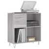 Mueble Discos Madera Contrachapada Gris Sonoma 84,5x38x89 Cm