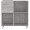 Mueble Discos Madera Contrachapada Gris Sonoma 84,5x38x89 Cm