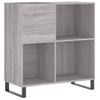 Mueble Discos Madera Contrachapada Gris Sonoma 84,5x38x89 Cm