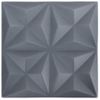 Paneles De Pared 3d 48 Unidades Gris Origami 12 M² 50x50 Cm