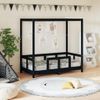 Estructura De Cama Para Niños Madera De Pino Negro 70x140 Cm