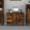 Armario De Lavabo Madera Contrachapada Roble Ahumado 80x33x60cm