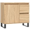 Armario De Baño Madera Contrachapada Roble Sonoma 65x33x60 Cm