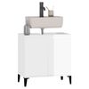 Armario De Lavabo Madera Contrachapada Blanco Brillo 58x33x60cm