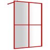 Mampara Puerta De Ducha Vidrio Transparente Esg Rojo 140x195 Cm