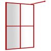 Mampara Puerta De Ducha Vidrio Transparente Esg Rojo 140x195 Cm