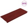 Alfombrilla Autoadhesiva De Escalera 15 Uds Rojo 65x24,5x3,5 Cm