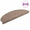 Alfombrilla Autoadhesiva De Escalera 10 Uds 65x21x4 Cm Crema