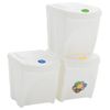 Cubos De Basura Apilables 3 Uds Polipropileno Blanco 75 L