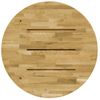 Superficie De Mesa Redonda Madera Maciza De Roble 23 Mm 600 Mm