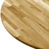 Superficie De Mesa Redonda Madera Maciza De Roble 23 Mm 600 Mm