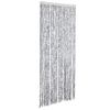 Cortina Mosquitera De Chenilla Blanca Y Gris 56x185 Cm