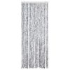 Cortina Mosquitera De Chenilla Blanca Y Gris 56x185 Cm