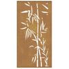 Adorno De Pared De Jardín Acero Corten Diseño Bambú 105x55 Cm