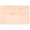 Tablero De Mesa Madera Maciza Roble Borde Natural 60x40x2 Cm