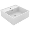 Lavabo Cuadrado Rebosadero Cerámica Blanco Mate 41x41 Cm