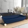 Lavabo Rectangular De Lujo Cerámica Azul Oscuro Mate 71x38 Cm