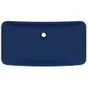 Lavabo Rectangular De Lujo Cerámica Azul Oscuro Mate 71x38 Cm