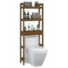 Estante De Baño Madera Maciza De Pino Marrón Miel 63x26x171 Cm