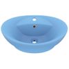 Lavabo Lujoso Con Rebosadero Cerámica Azul Claro 58,5x39 Cm