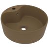 Lavabo Lujoso Con Rebosadero Cerámica Crema Mate 36x13 Cm