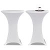 2 Manteles Blancos Ajustados Para Mesa De Pie - 70 Cm Diámetro