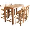 Set Mesa De Bar Y Sillas 7 Piezas De Madera De Acacia Maciza