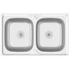 Fregadero De Cocina Doble Seno Acero Inoxidable 800x500x155 Mm