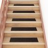 Alfombrilla Autoadhesiva Escalera 15 Uds Marrón Oscuro 76x20 Cm