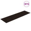 Alfombrilla Autoadhesiva Escalera 15 Uds Marrón Oscuro 76x20 Cm