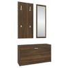 Set De Mueble Zapatero 3 En 1 Madera Contrachapada Marrón Roble