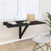 Mesa De Pared Plegable Madera Contrachapada Negra 100x60x56 Cm