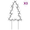 Árbol De Navidad Lde Uces Con Estacas 3 Uds 50 Led 30 Cm