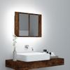 Armario Con Espejo Led Madera Roble Ahumado 60x12x45 Cm