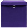 Cajas De Almacenaje Con Tapas 4 Uds Tela Morado 32x32x32 Cm