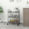 Carrito De Cocina 3 Niveles Hierro Gris 46x26x64 Cm