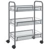 Carrito De Cocina 3 Niveles Hierro Gris 46x26x64 Cm