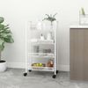 Carrito De Cocina 4 Niveles Hierro Blanco 46x26x85 Cm