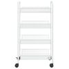 Carrito De Cocina 4 Niveles Hierro Blanco 46x26x85 Cm