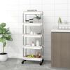 Carrito De Cocina 5 Niveles Hierro Y Abs Blanco 42x29x128 Cm