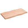 Tablero Mesa Madera Tratada Borde Natural Marrón 80x40x(2-4) Cm