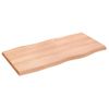 Tablero Mesa Madera Tratada Borde Natural Marrón 100x50x(2-4)cm