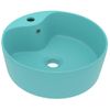 Lavabo Lujo Con Rebosadero Cerámica Verde Claro Mate 36x13 Cm