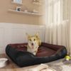 Cama Para Perros De Cuero Sintético Negro Y Marrón 80x68x23 Cm