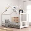 Estructura De Cama Infantil Madera Maciza Pino Blanco 70x140 Cm