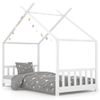 Estructura De Cama Infantil Madera Maciza Pino Blanco 70x140 Cm