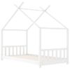 Estructura De Cama Infantil Madera Maciza Pino Blanco 70x140 Cm